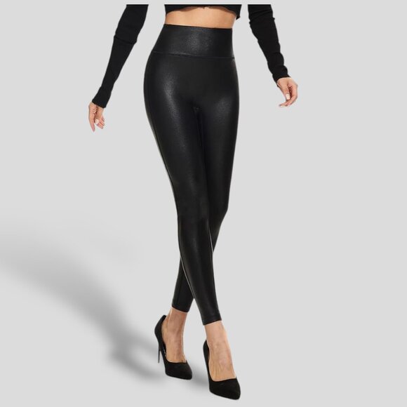 Faux Leather High Rise Stretchy Leggings - Picture 1 of 13